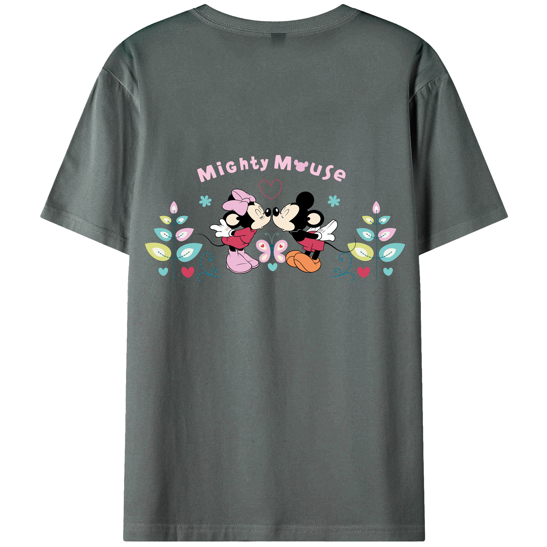 （画像用） ミッキーマウス Mickey Mouse 綿100％半袖Tシャツ（背面プリント）